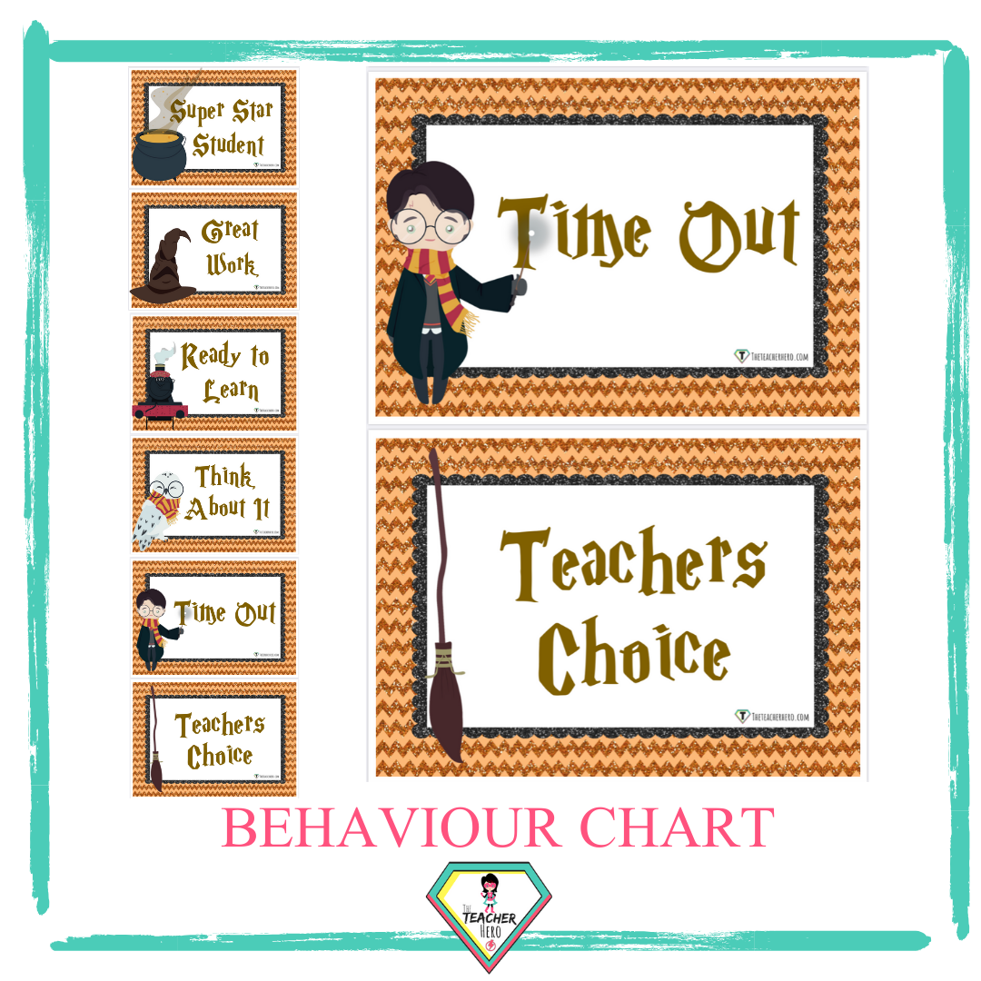 Behaviour Chart Wizard School Theme The Teacher Hero