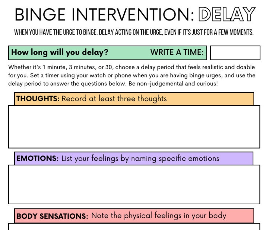 Binge Eating Intervention Delay Etsy Binge Eating Intervention Delay Etsy
