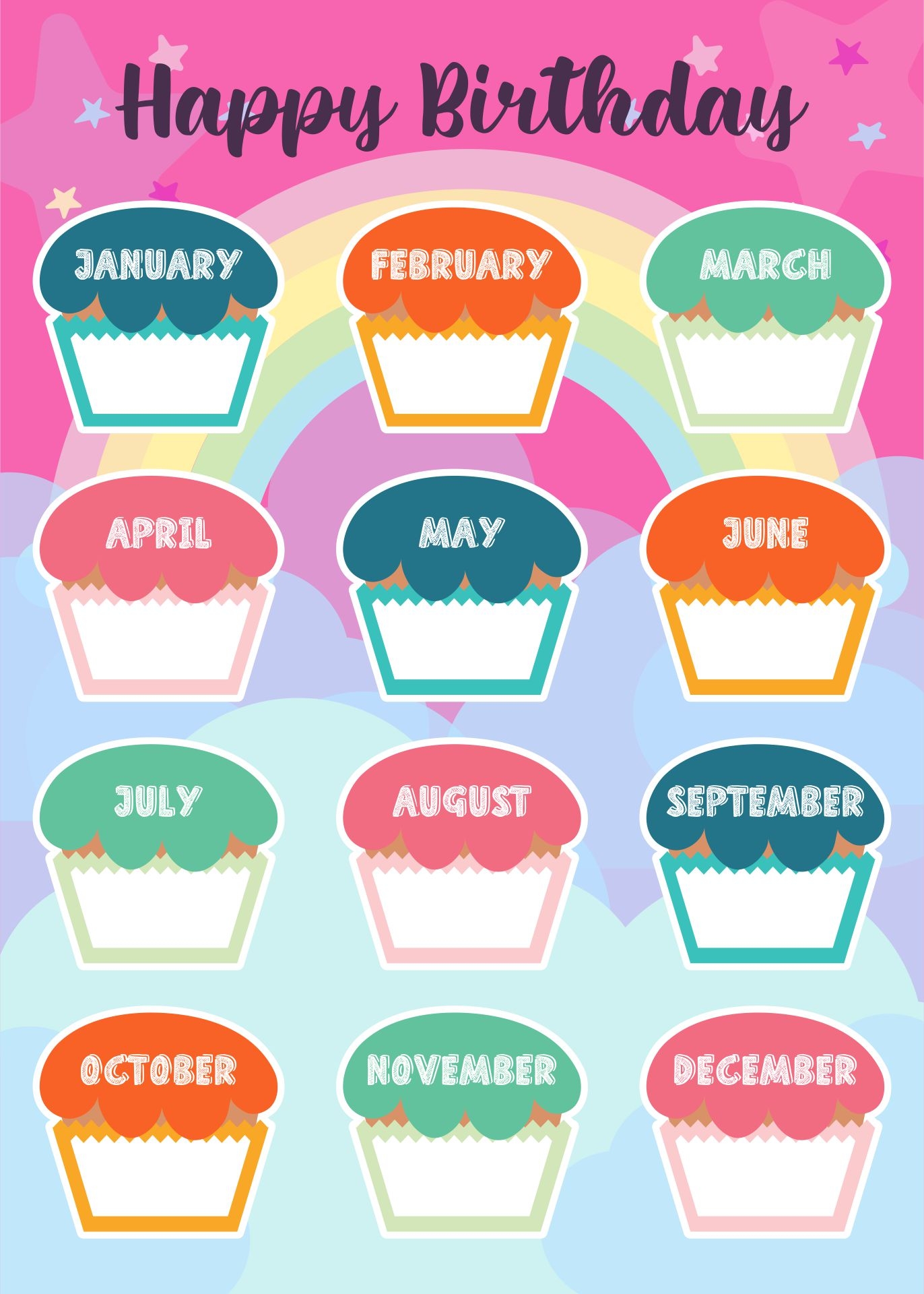 Birthday Calendar For Classroom Cupcakes Happy Birthday Chart Poster By Playfully Post Oh Happy Day Calendar Birthday Calendar For Classroom Cupcakes Happy Birthday Chart Poster By Playfully Post Oh Happy Day Calendar
