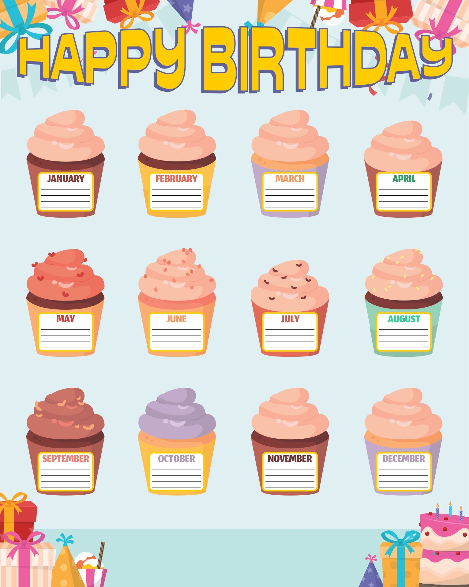 Birthday Cupcake For Classroom Calendar 10 Free PDF Printables Printablee Birthday Cupcake For Classroom Calendar 10 Free PDF Printables Printablee