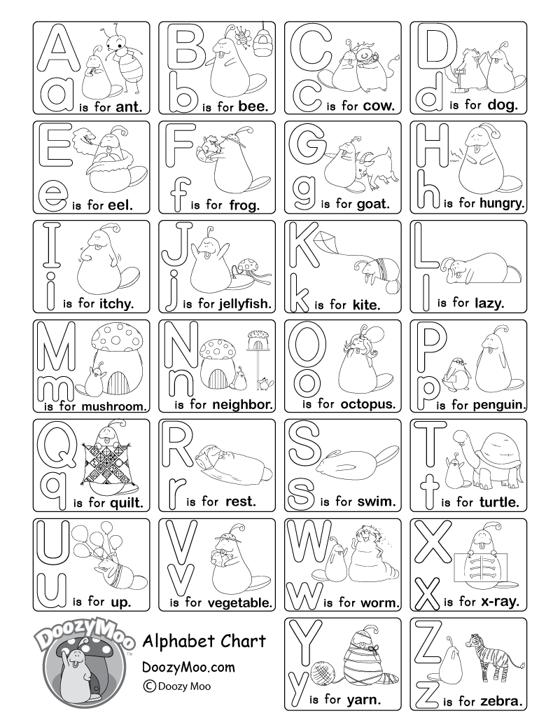 Alphabet Chart Printable For Adults
