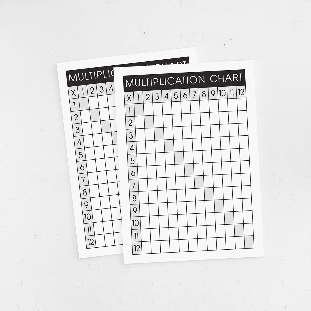 Blank Multiplication Chart 12x12 Printable