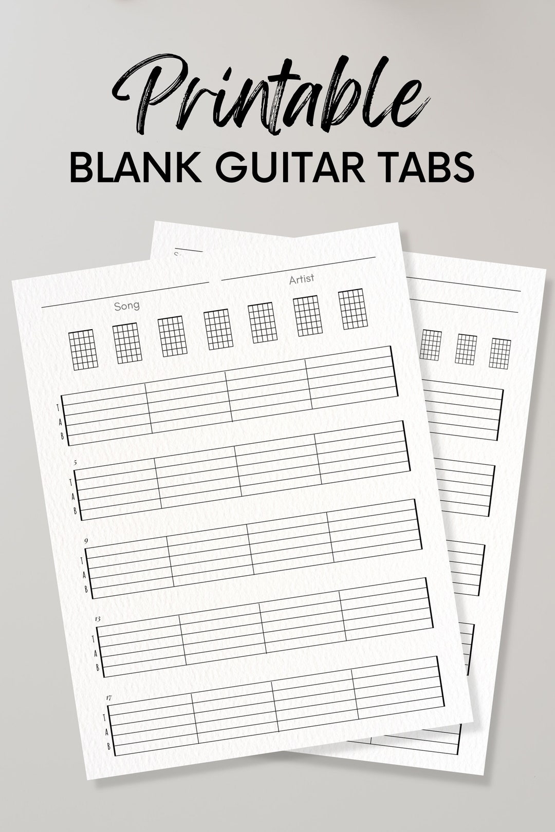 Free Printable Blank Guitar Chord Charts
