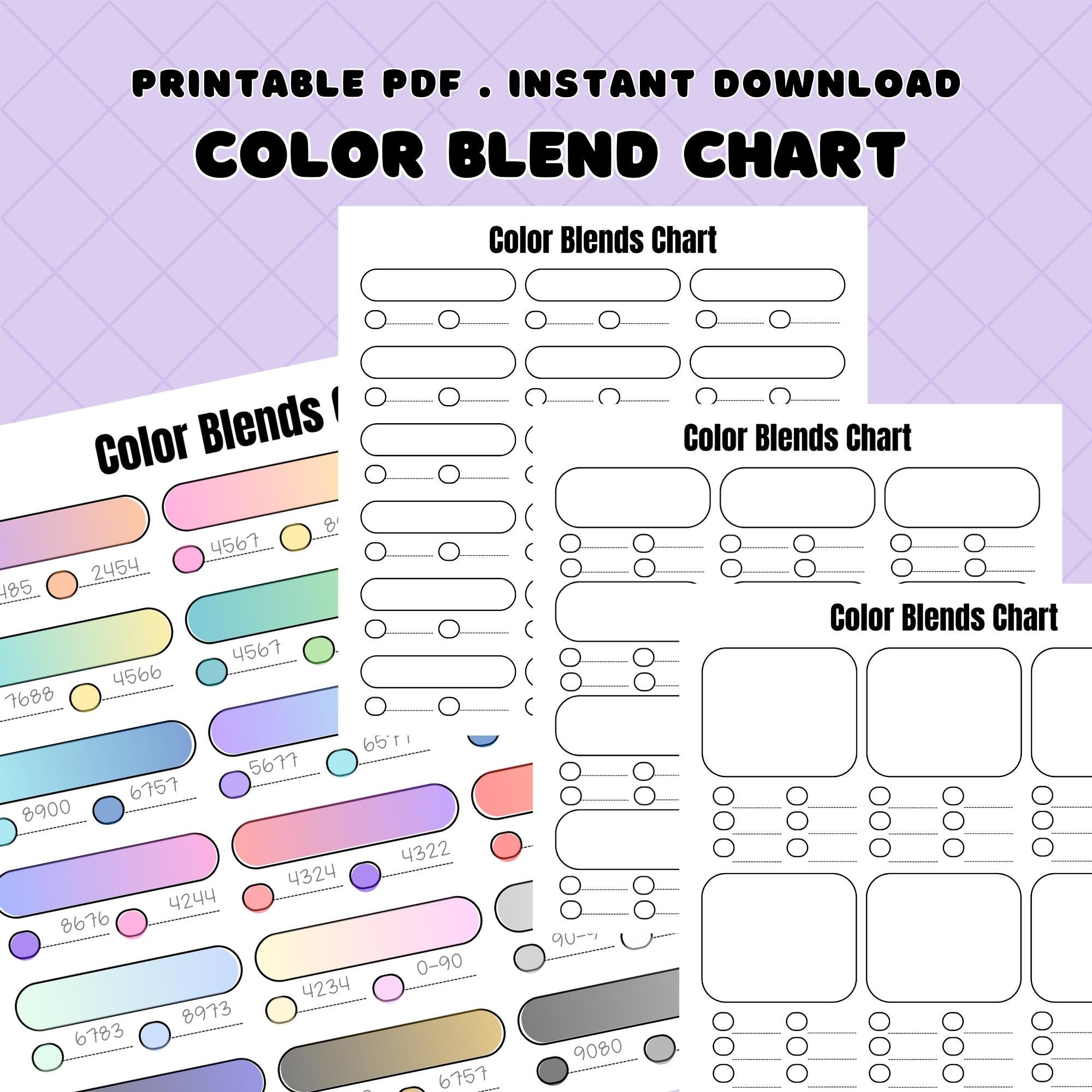 Blank Color Mixing Chart Etsy