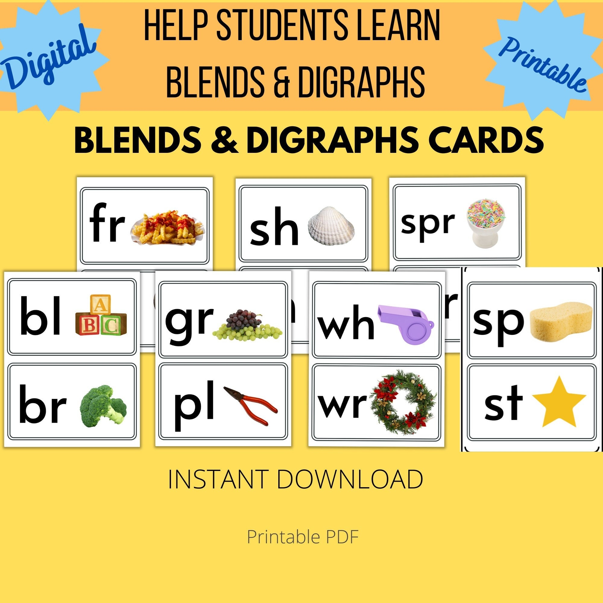 Free Printable Blends And Digraphs Chart Free Printable Blends And Digraphs Chart