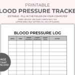 Blood Pressure Chart Printable Instant Download Medical Tracker Editable Blood Pressure Tracker BP Tracker Blood Pressure Log Etsy