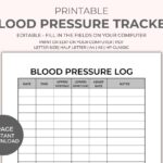 Blood Pressure Chart Printable Instant Download Medical Tracker Editable Blood Pressure Tracker BP Tracker Blood Pressure Log Etsy