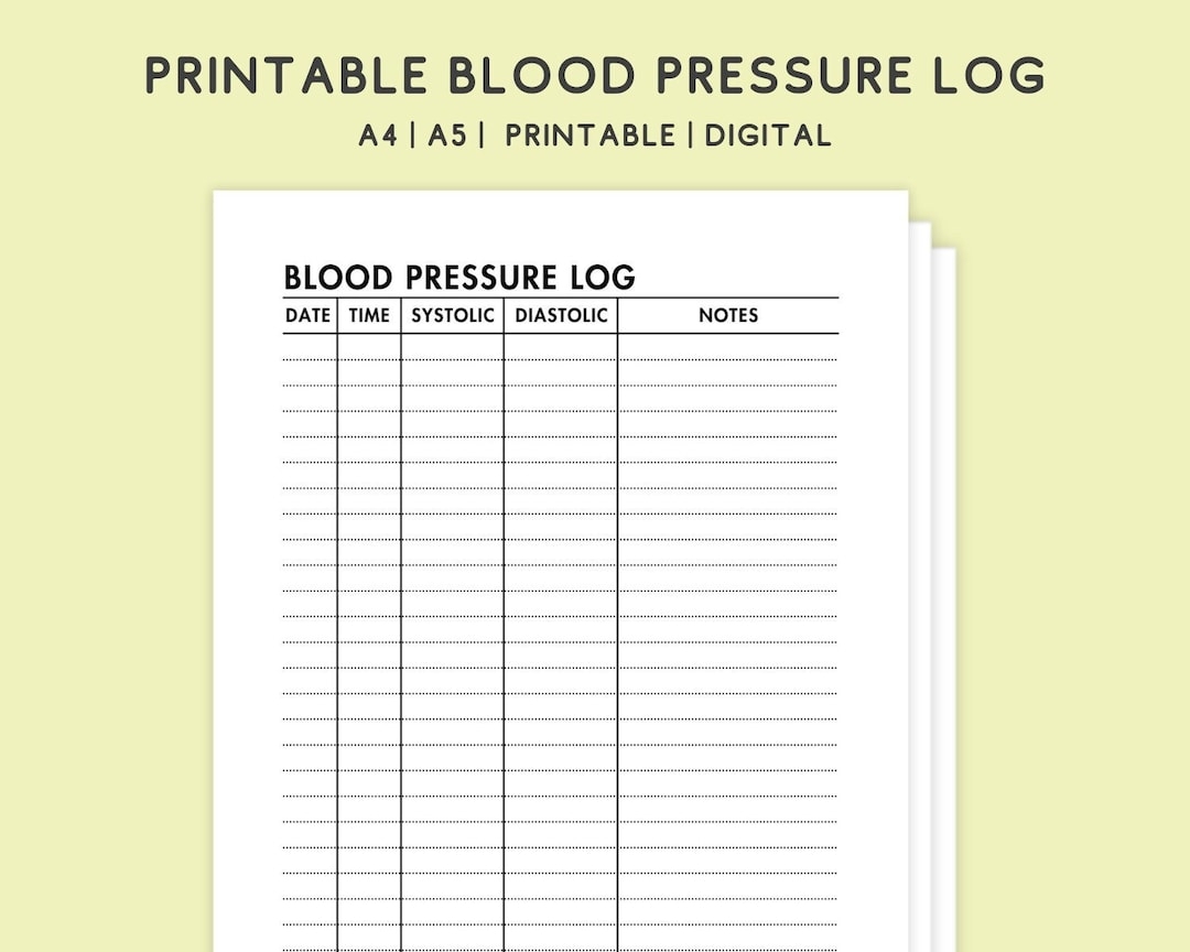 Free Printable Blood Pressure Record Chart
