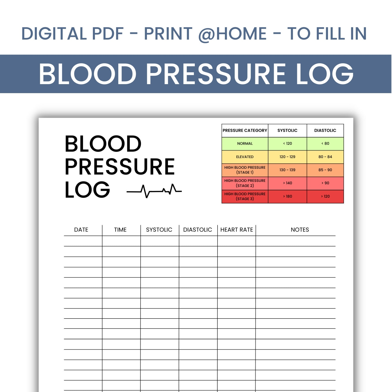 Printable Daily Blood Pressure Chart