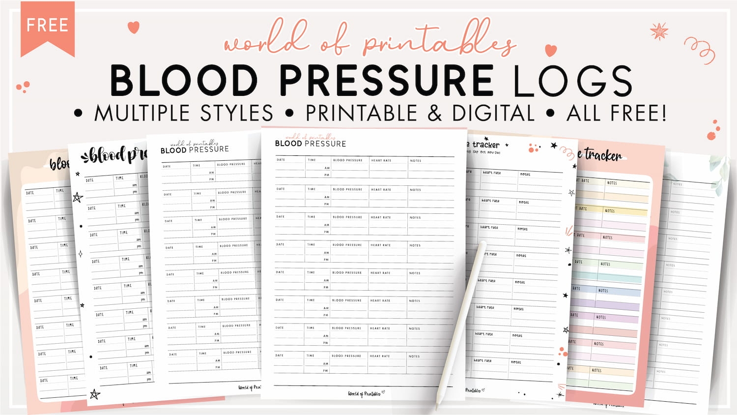 Blood Pressure Trackers World Of Printables
