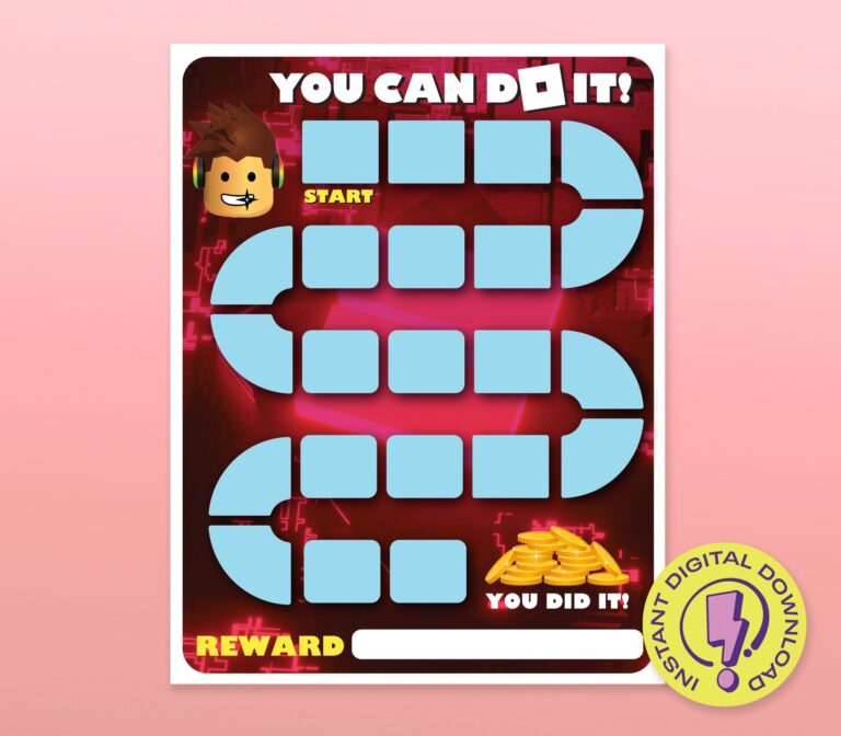 Blox Gamer Reward Chart Printable Gaming A4 Video Game Chore Chart Behavior Reward Tracker Reward Your Kids For Reaching Their Goal Etsy