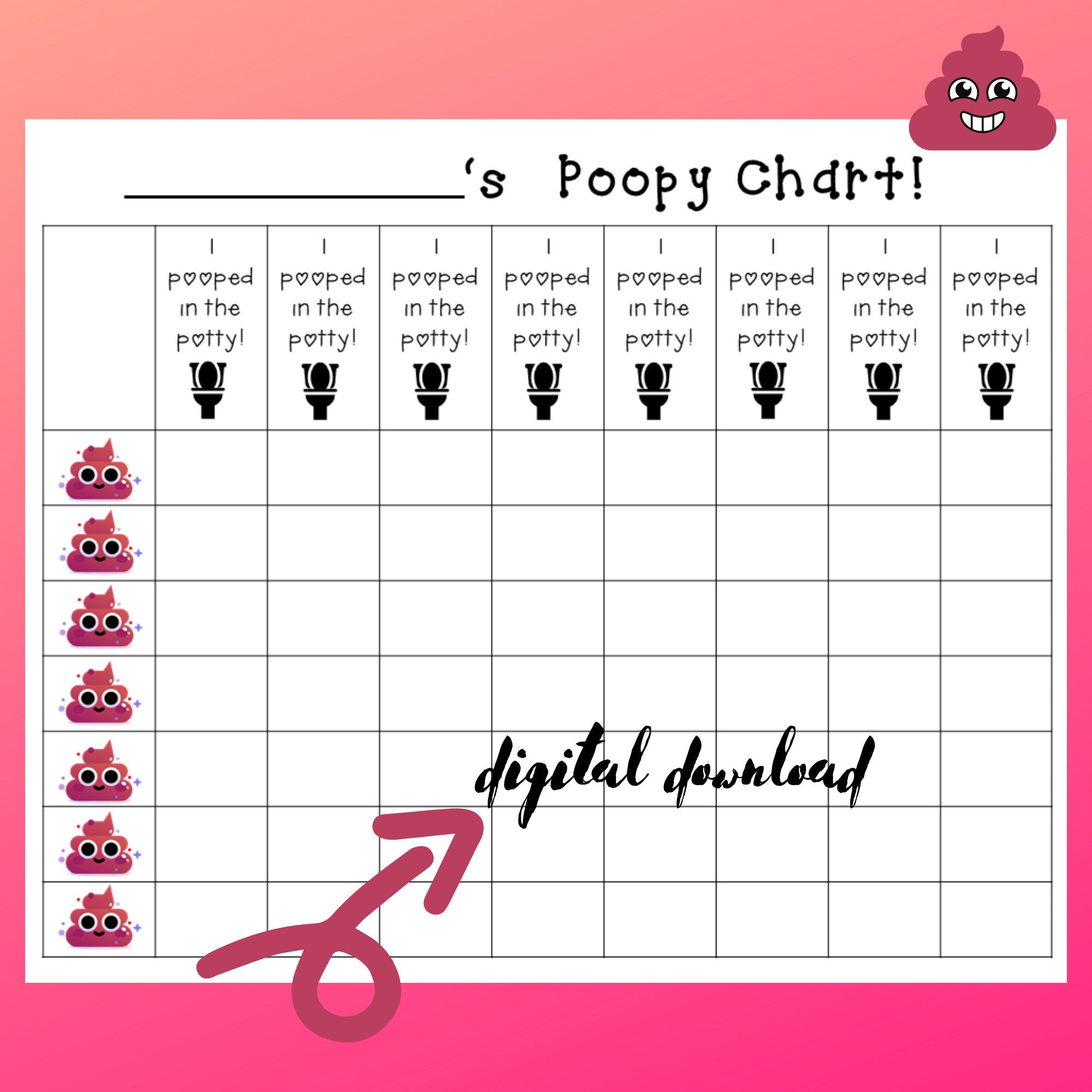 Poo Reward Chart Printable