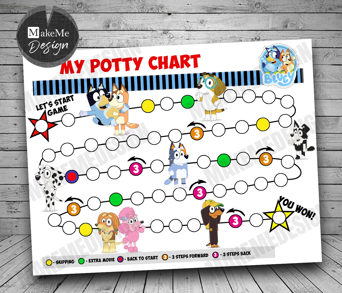 Bluey Reward Chart Bluey Potty Chart MakeMeDesign Bluey Reward Chart Bluey Potty Chart MakeMeDesign