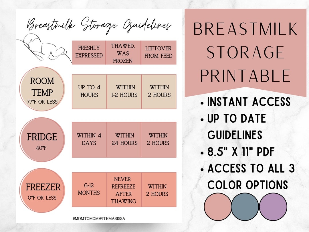 Breast Milk Storage Chart Printable