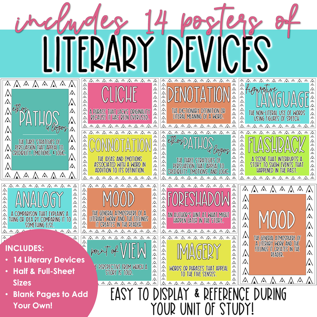 Bright Bold Literary Device Figurative Language Posters Bright Bold Literary Device Figurative Language Posters