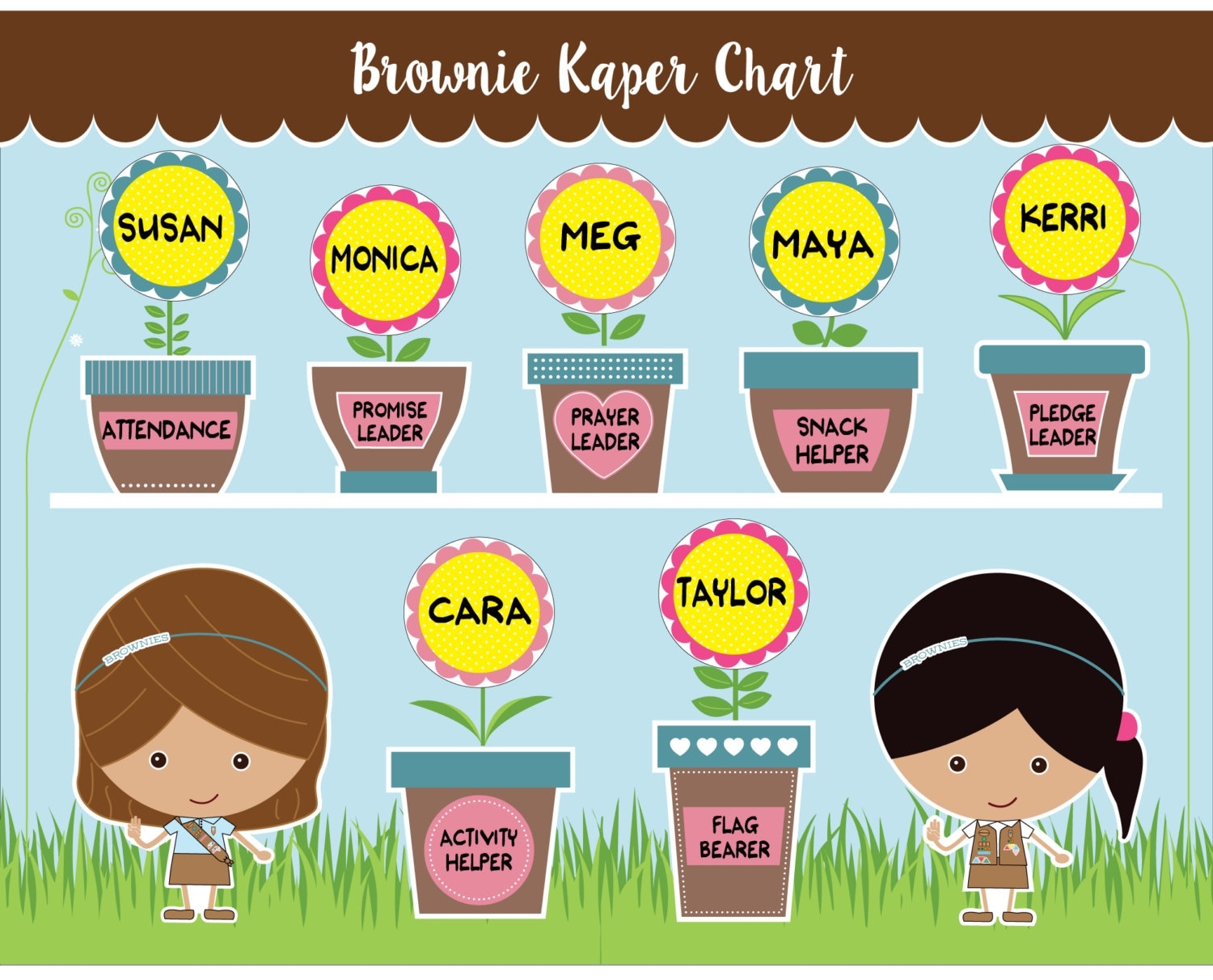 Brownie Girl Scout Kaper Chart Printable Instant Download Etsy