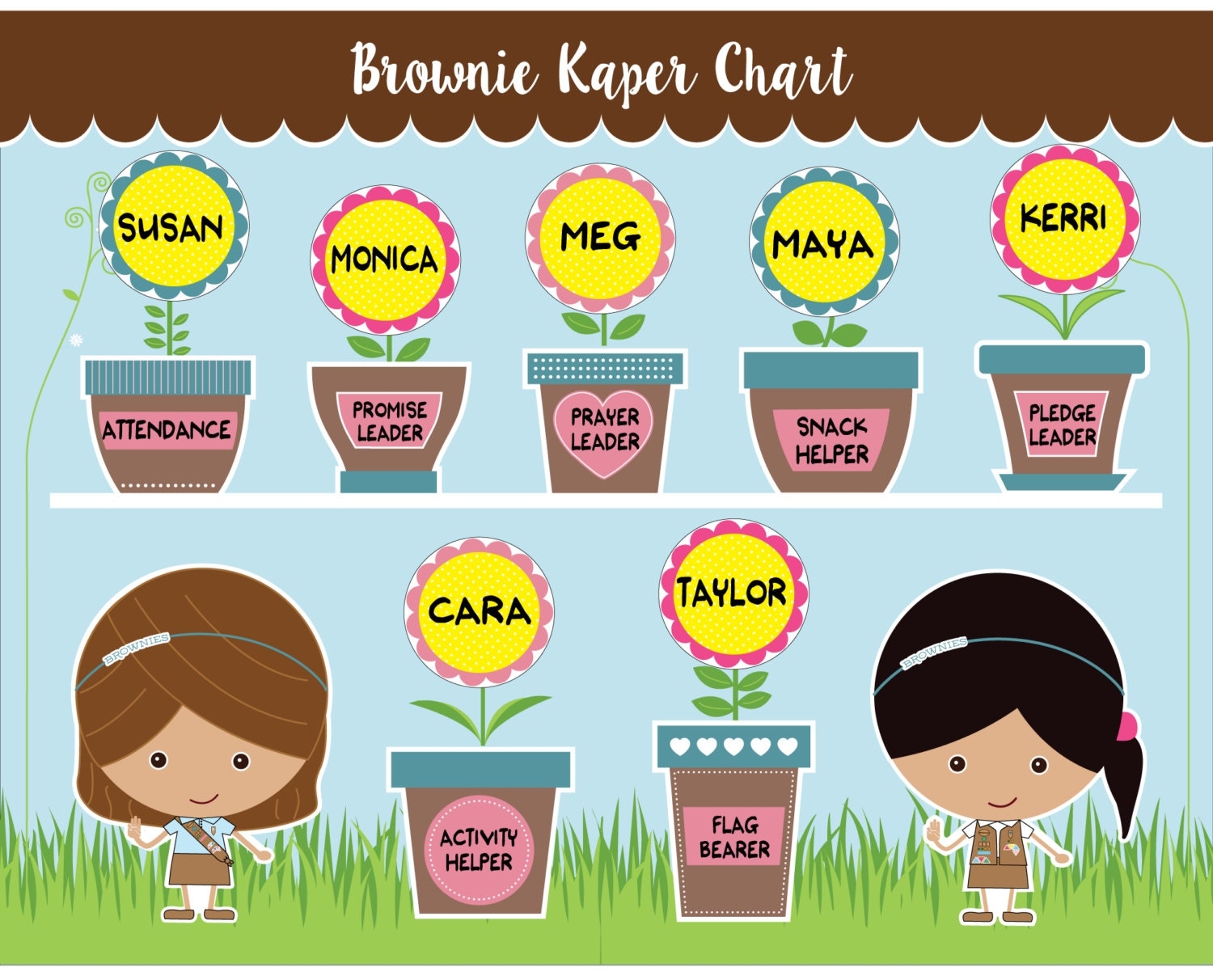 Brownie Girl Scout Kaper Chart Printable Instant Download Etsy