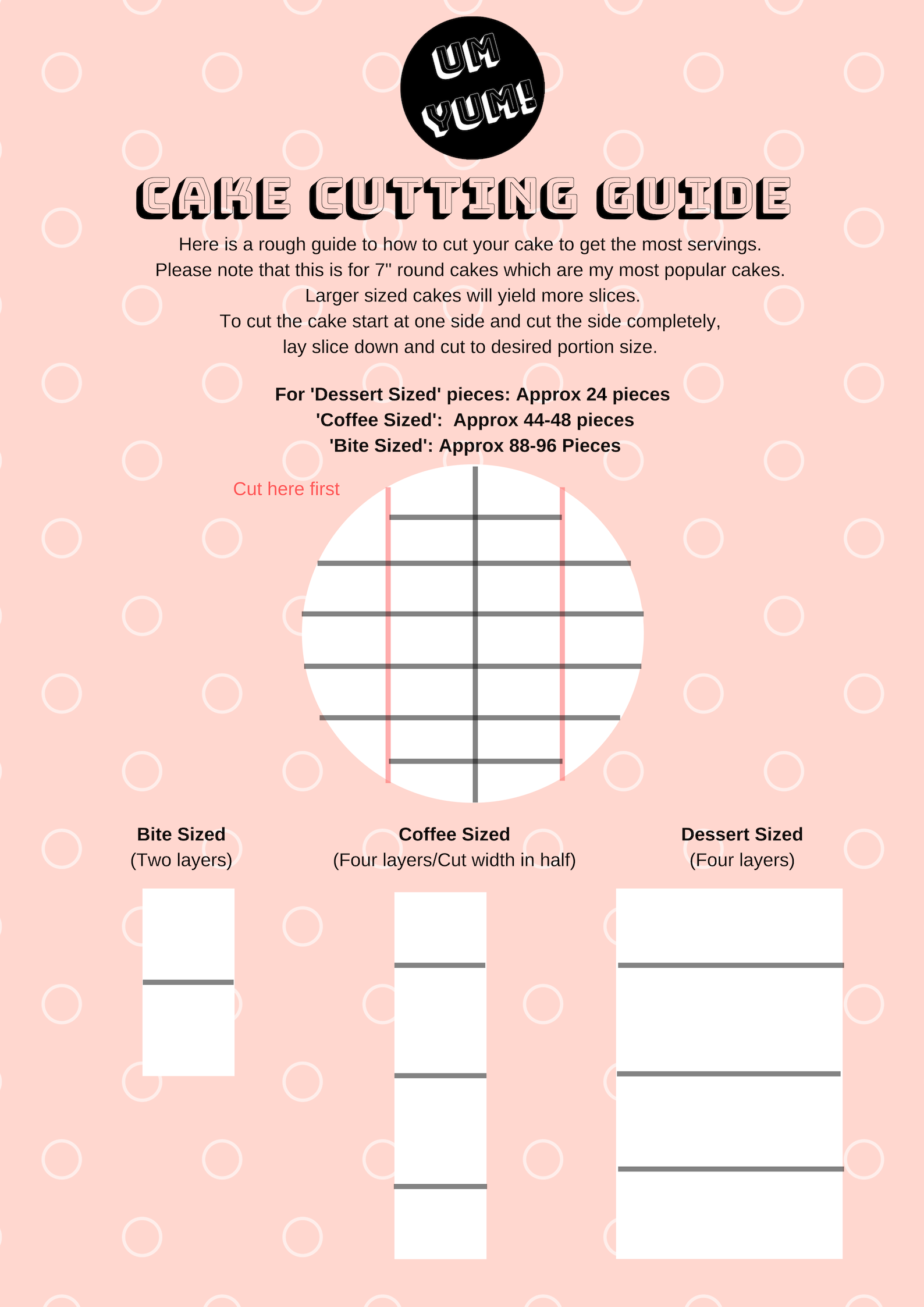 Cake Cutting Guide UM YUM Treats By Steph Cake Cutting Guide UM YUM Treats By Steph