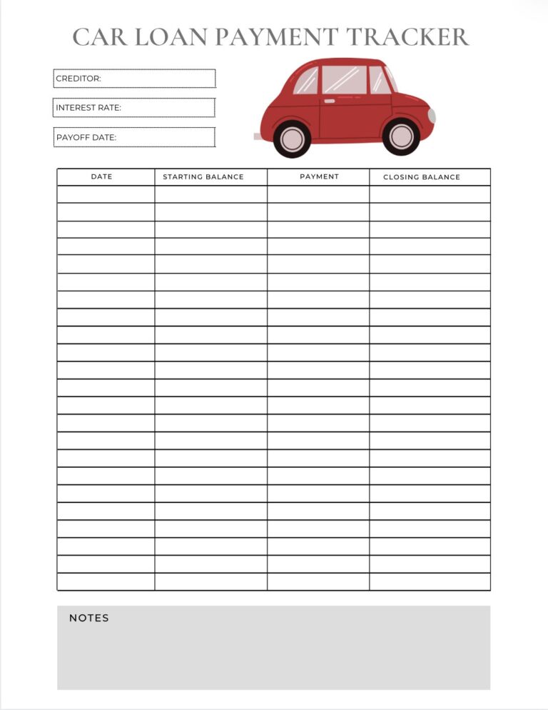 Car Loan Payment Tracker Debt Snowball Financial Planner printable Etsy