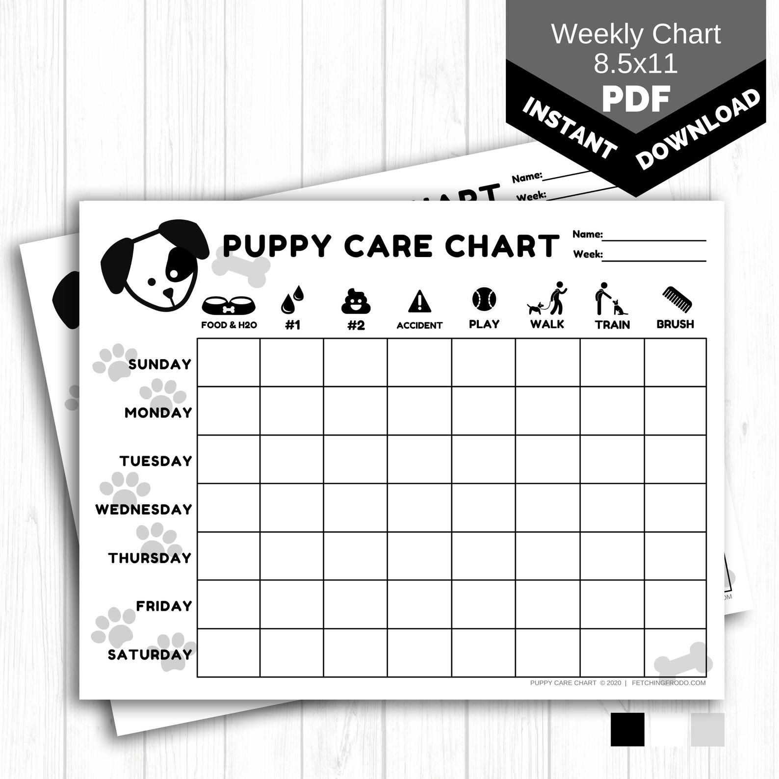 Care Chart Daily Pet Care Weekly Puppy Care Chart PRINTABLE Dog Chore Chart For Kids New Care Chart Daily Pet Care Weekly Puppy Care Chart PRINTABLE Dog Chore Chart For Kids New