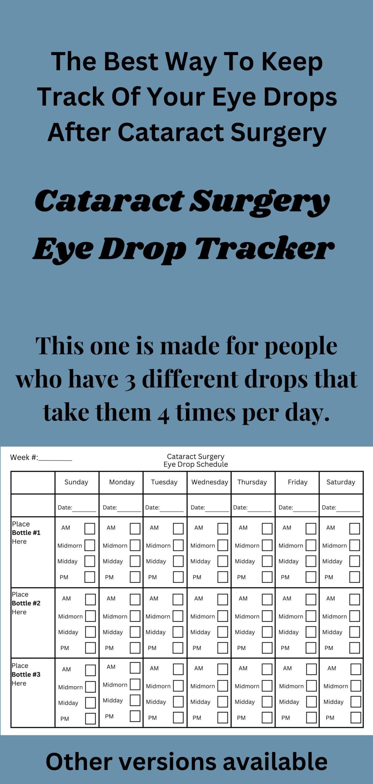 Printable Eye Drop Medication Chart