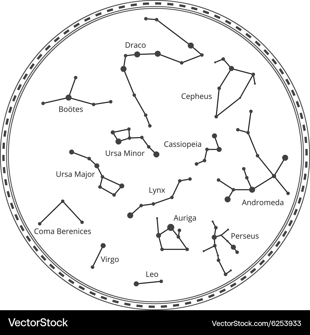 Celestial Constellation Map Royalty Free Vector VectorStock Celestial Constellation Map Royalty Free Vector VectorStock