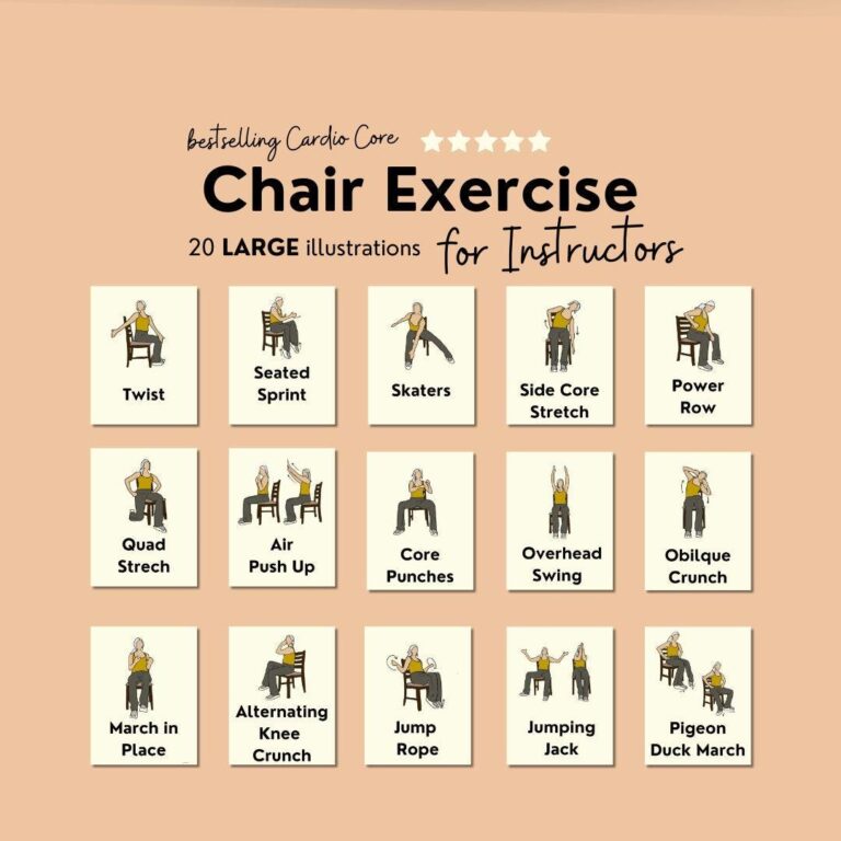 Chair Exercise Illustrations For Fitness Instructors Chair Workout Images PDF Senior Fitness Class Ideas For Group Exercise Printables Etsy