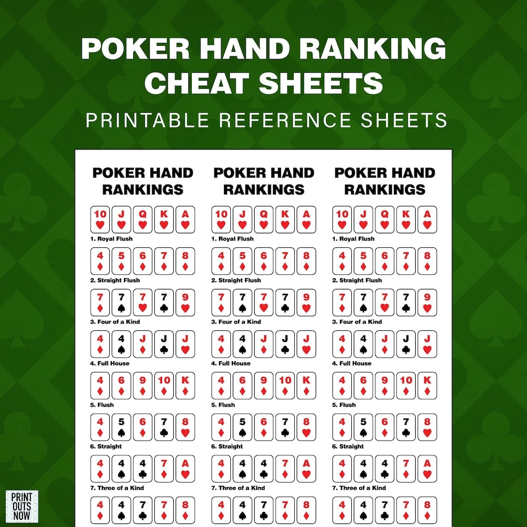 Cheat Toys Pro Poker Set Poker Hand Rankings Poker Hands Ranked In Order Poker Hands Chart Printable Hot Toys