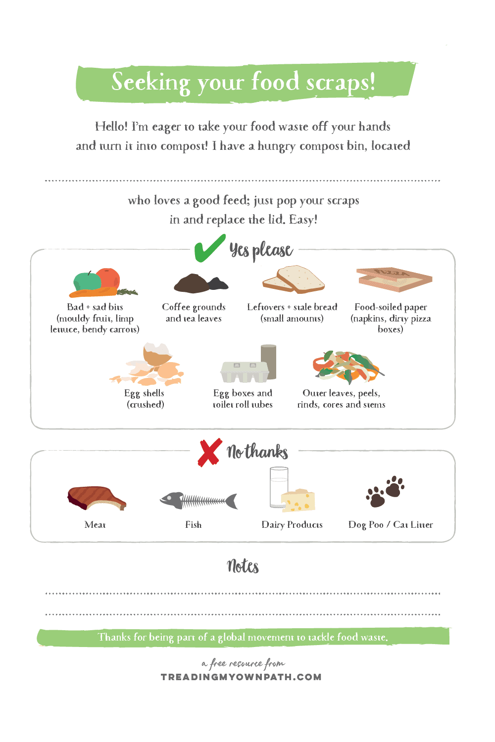 Printable Composting Chart Printable Composting Chart
