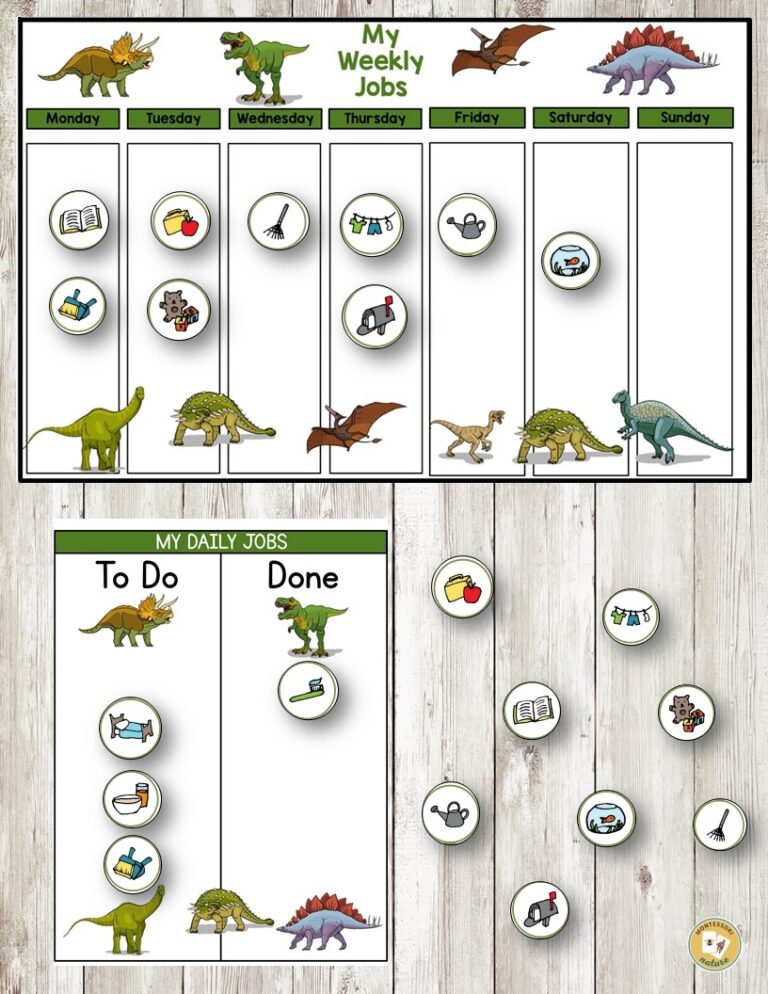 Chore Chart Editable In PDF Form For Children Montessori Nature