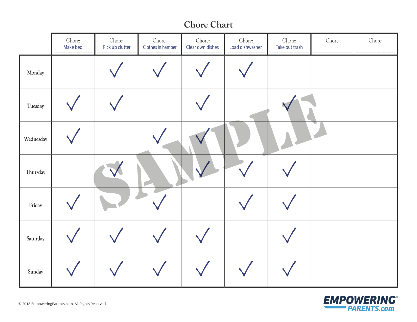 Chore Chart For Children Behavior Chart For Home Empowering Parents