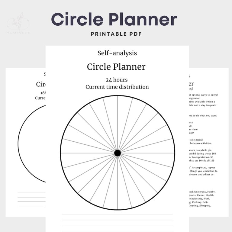 Circle Planner Template Pie Chart Of Time Printable Daily Circle Planner Time Management Coaching Worksheet Goal Plan PDF Digital Download Etsy