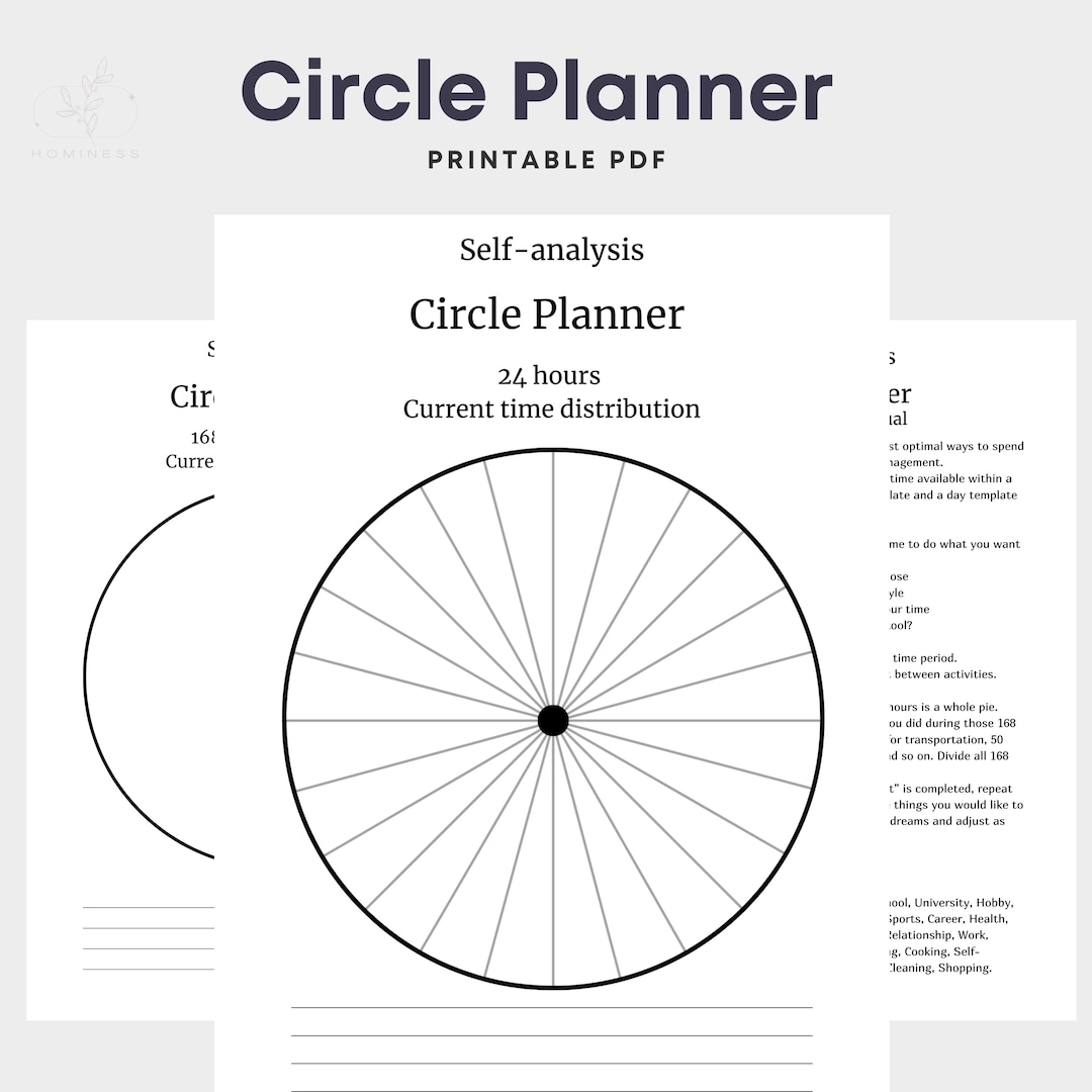 Circle Planner Template Pie Chart Of Time Printable Daily Circle Planner Time Management Coaching Worksheet Goal Plan PDF Digital Download Etsy