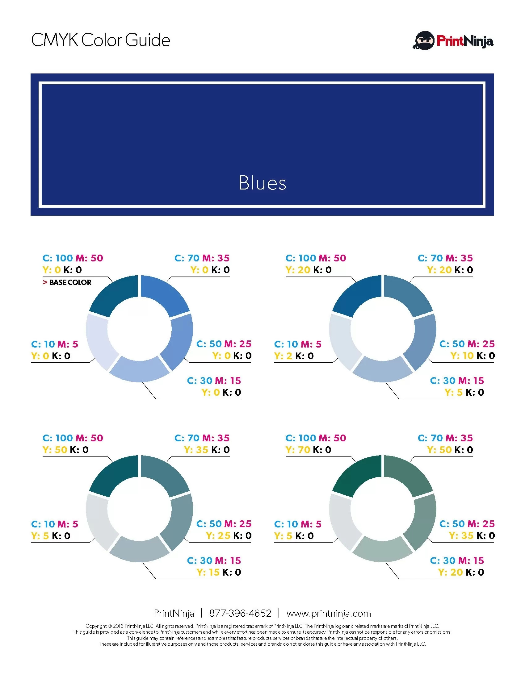 CMYK Suggested Values And Formula Charts PrintNinja