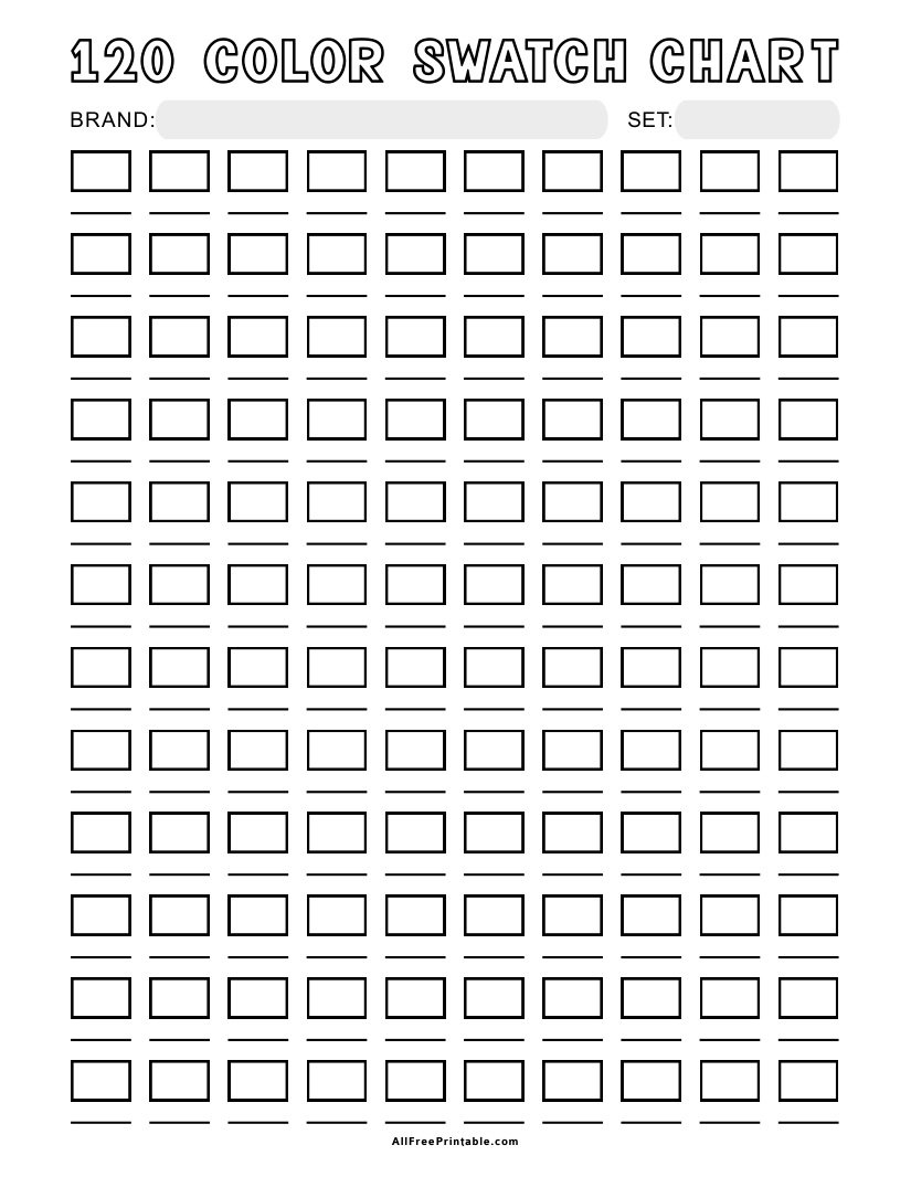 Color Swatch Chart Free Printable