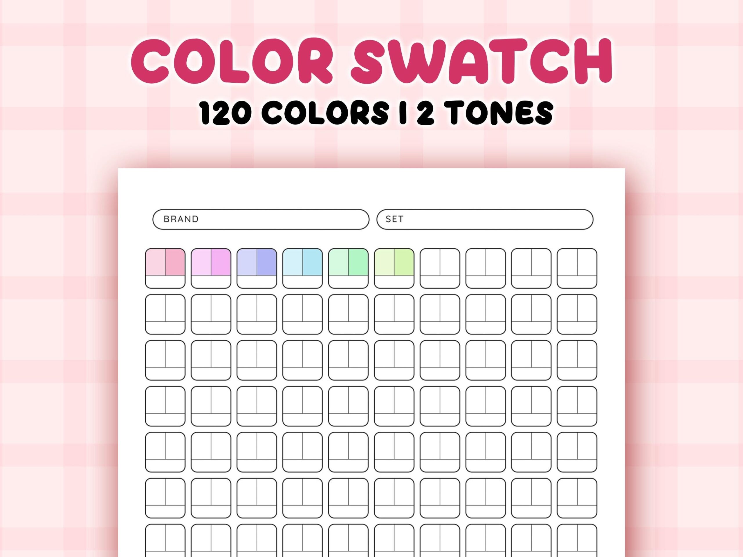 Color Swatch Chart Printable Blank Color Swatches Sheets PDF 