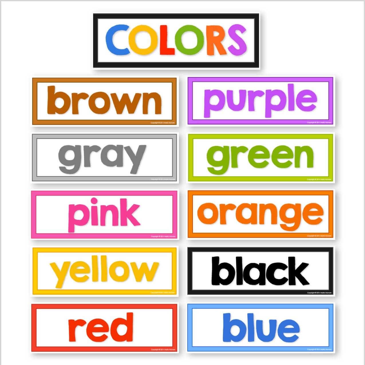 Color Word Posters Classroom Signs Kinder Craze
