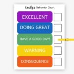 Colorful Behavior Chart Printable Editable Behavior Consequence Chart For Kids Reward Chart Etsy