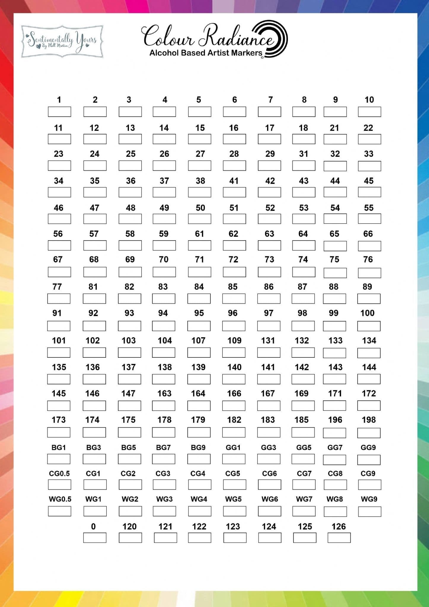 Colour Radiance Alcohol Markers Colour Chart Colour Radiance Alcohol Markers Colour Chart