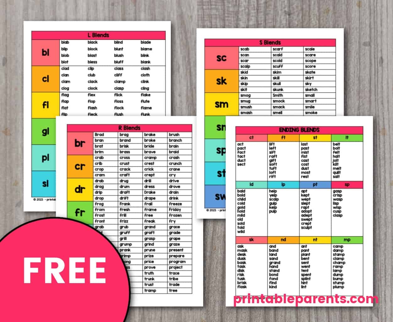 Blend Chart Printable
