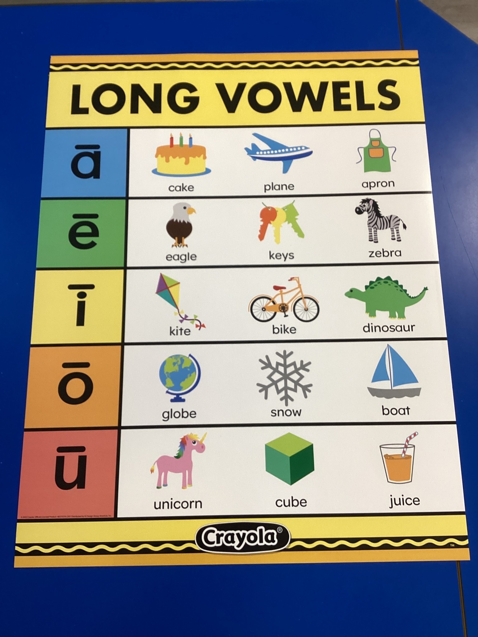 Crayola Long Vowels Chart School Spot