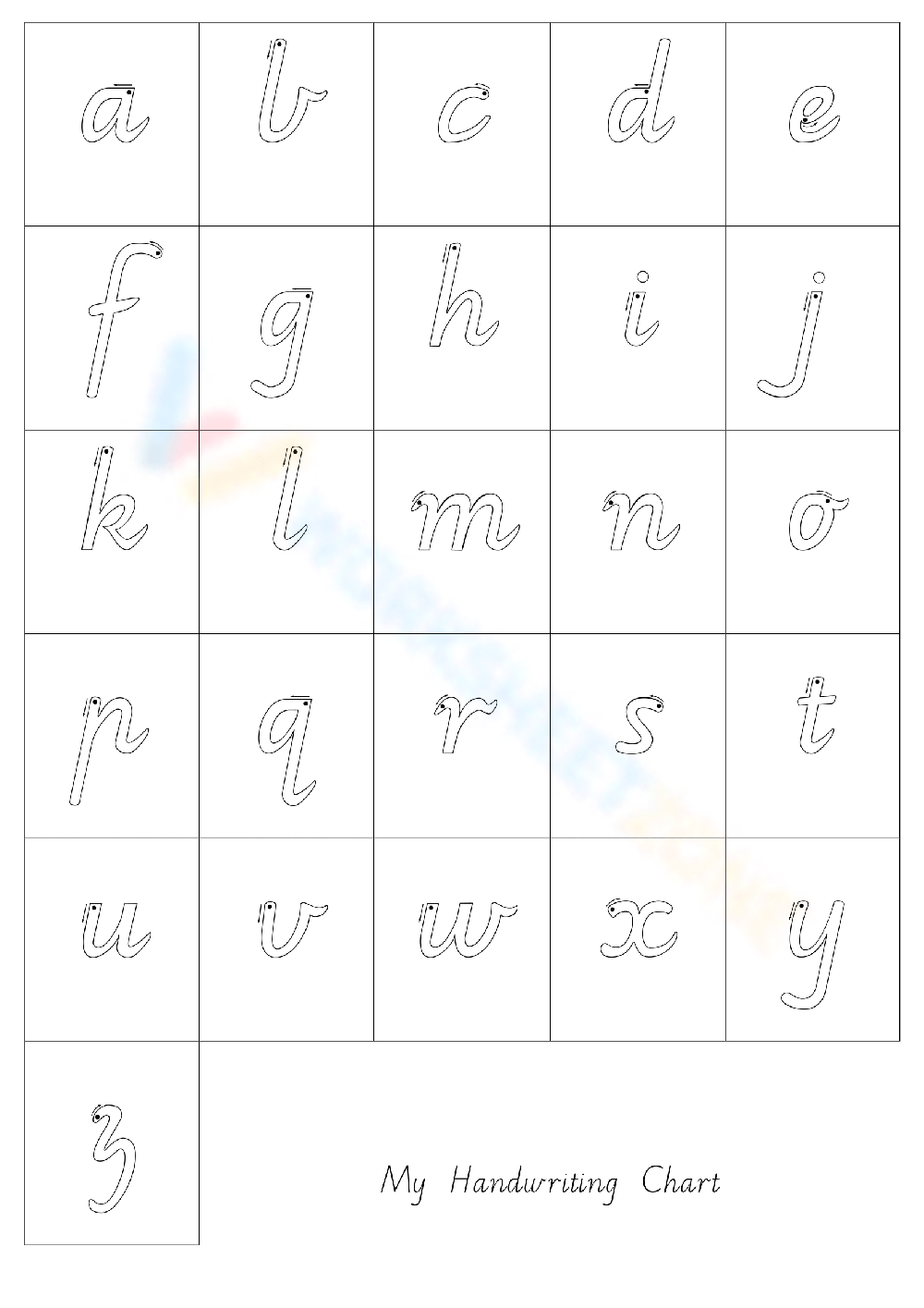 Handwriting Chart Printable