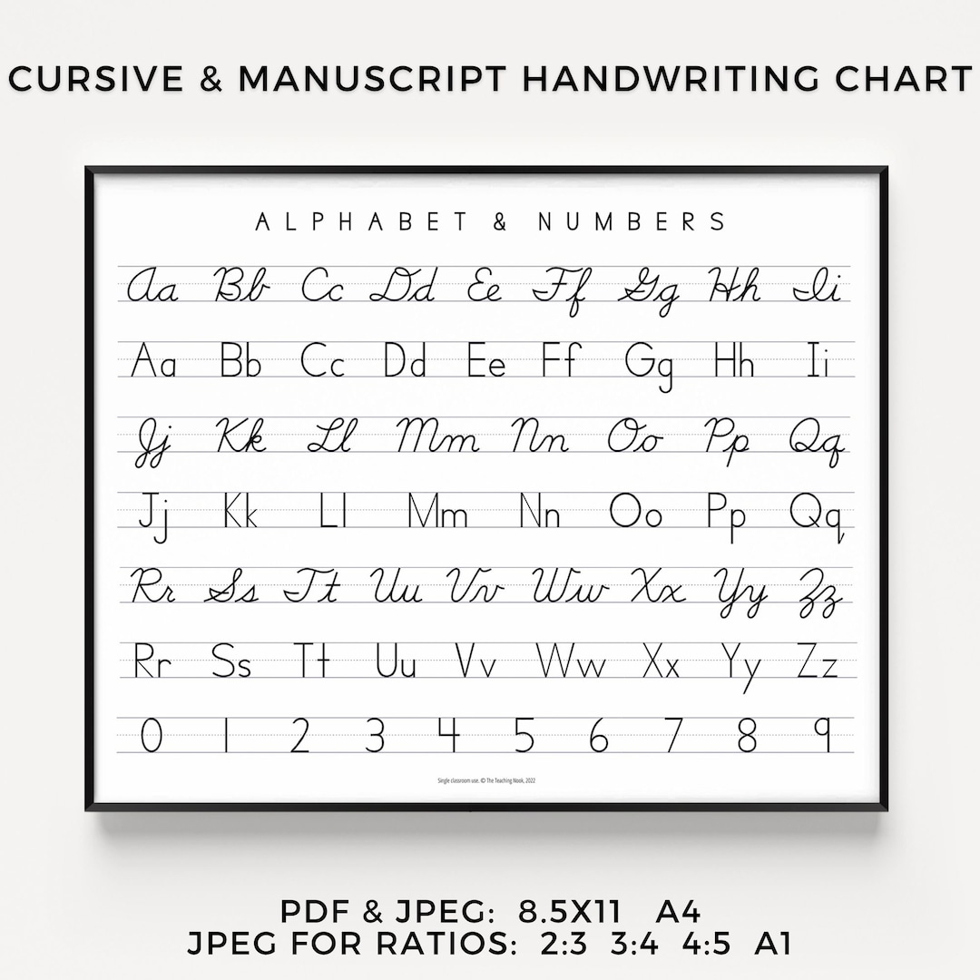 Cursive Alphabet Chart Free Printable