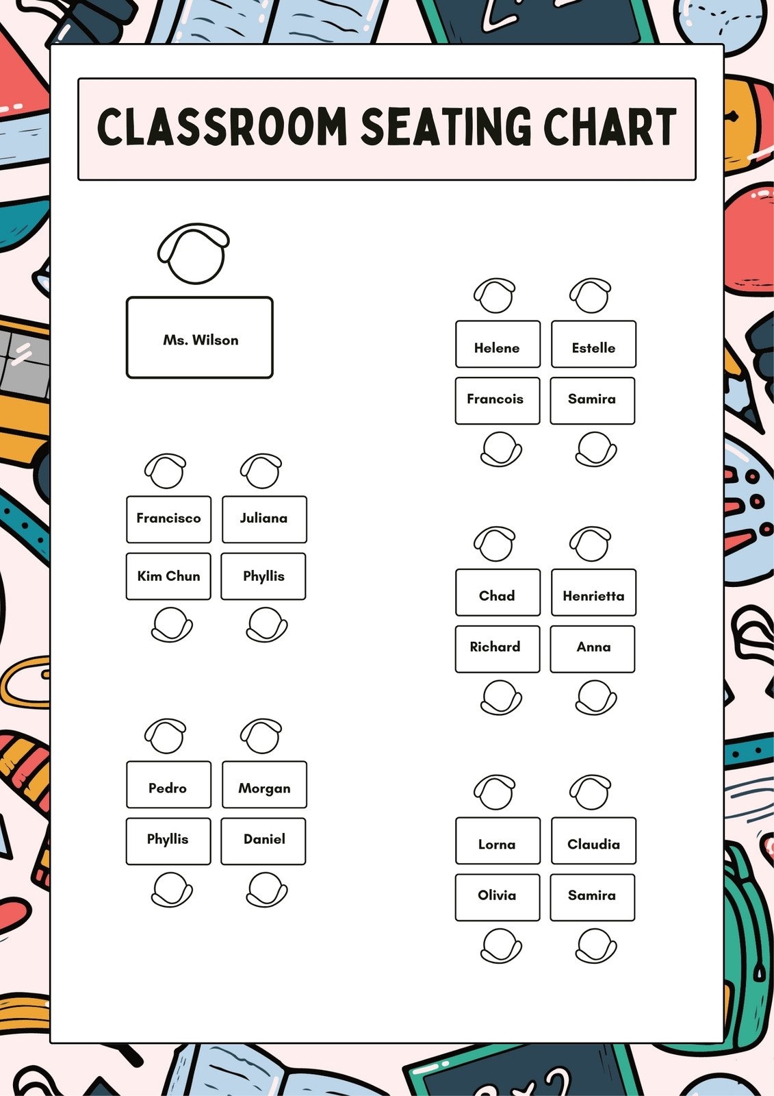 Customize 68 Classroom Seating Charts Templates Online Canva