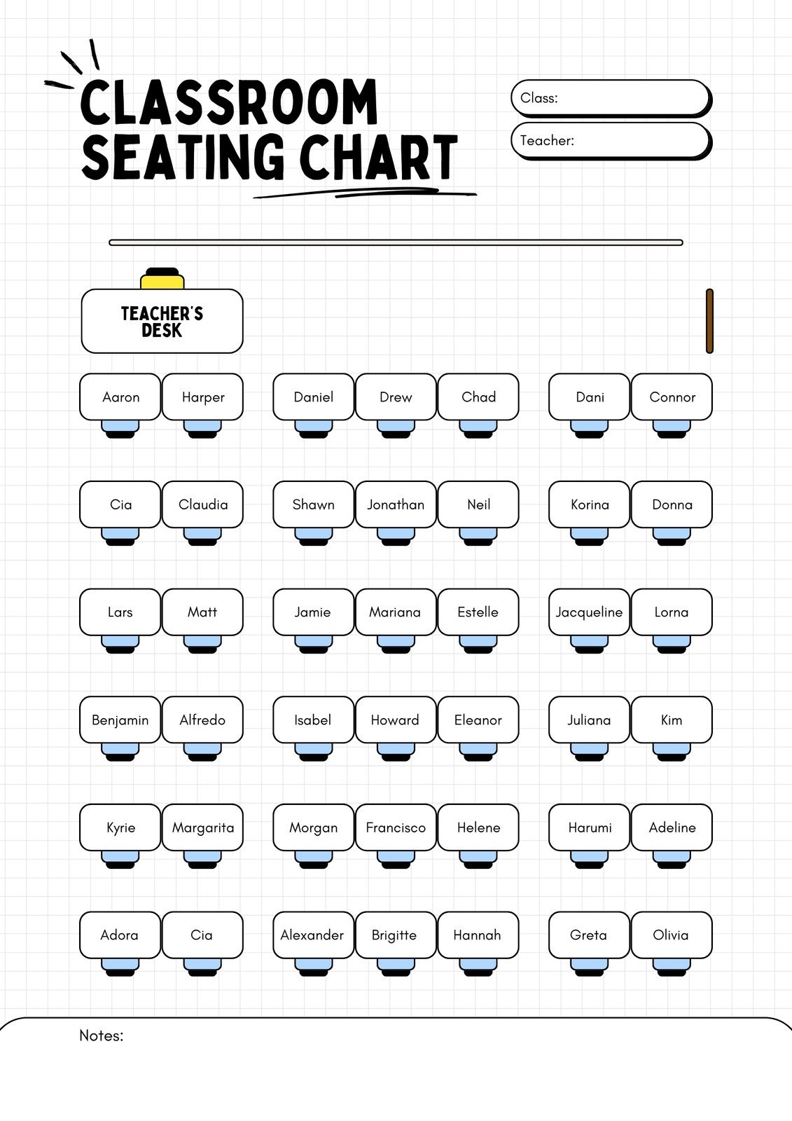 Customize 68 Classroom Seating Charts Templates Online Canva