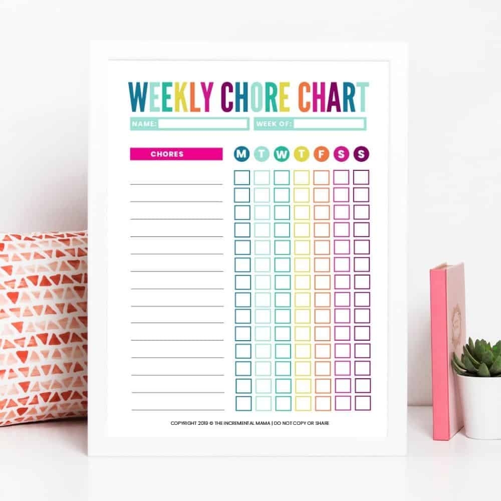 Customizable Printable Chore Chart