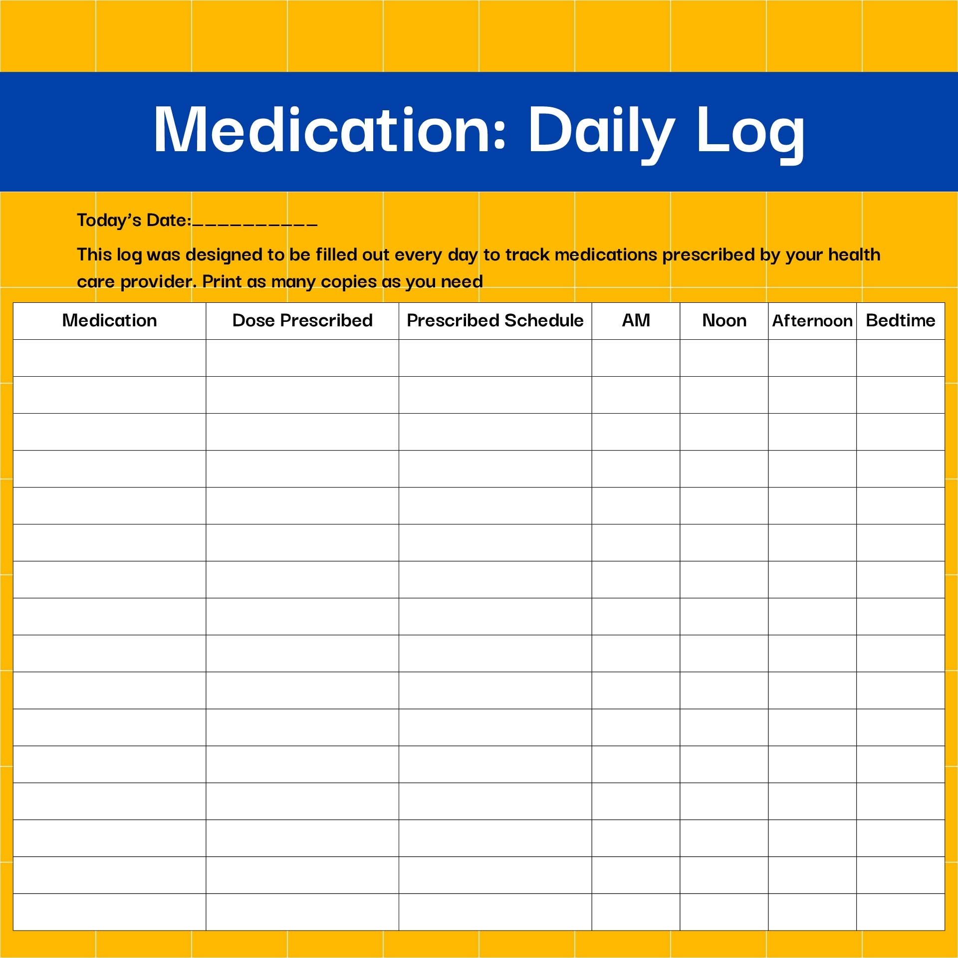 Daily Medication Log 10 Free PDF Printables Printablee