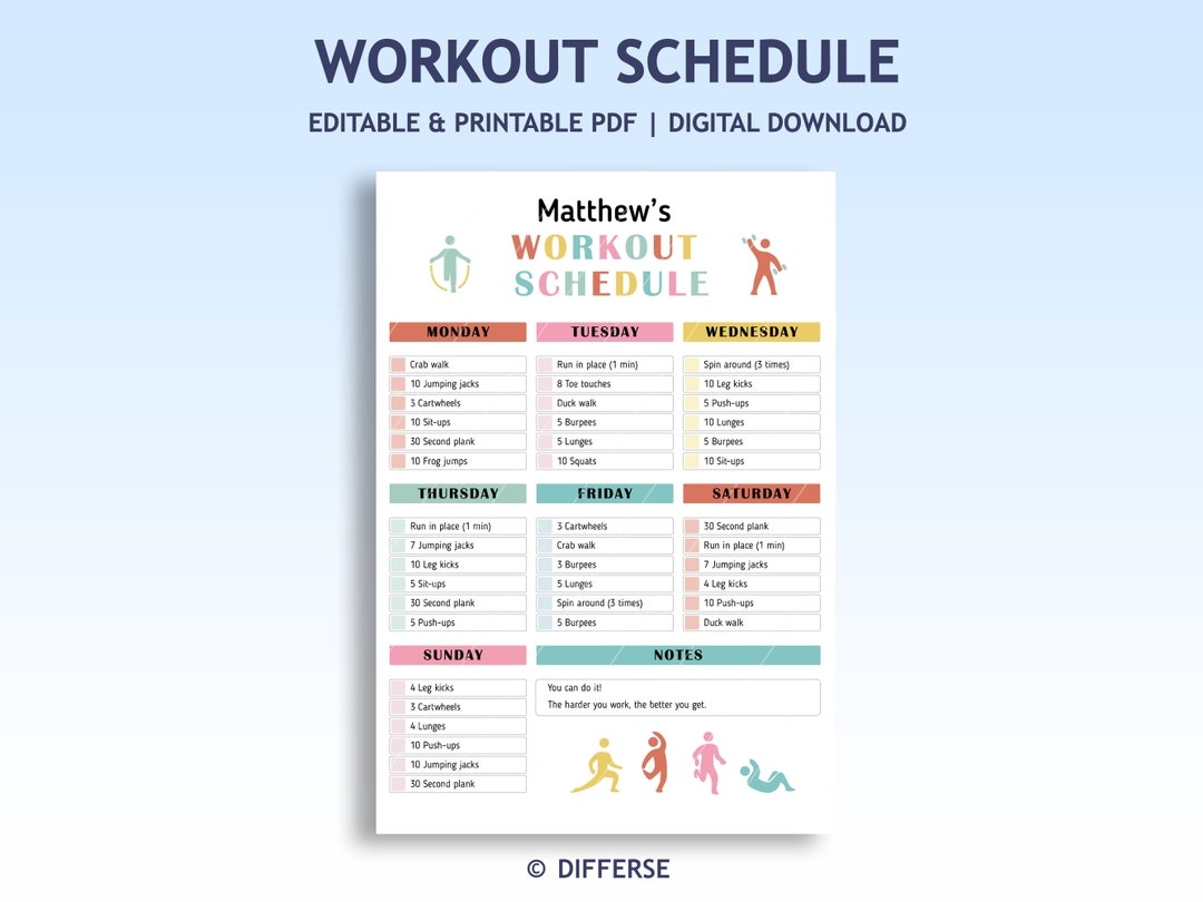 Daily Workout Printable Exercise Chart Daily Daily Workout Log Printable Exercise Planner Daily Workout Printable Exercise Chart Daily Daily Workout Log Printable Exercise Planner
