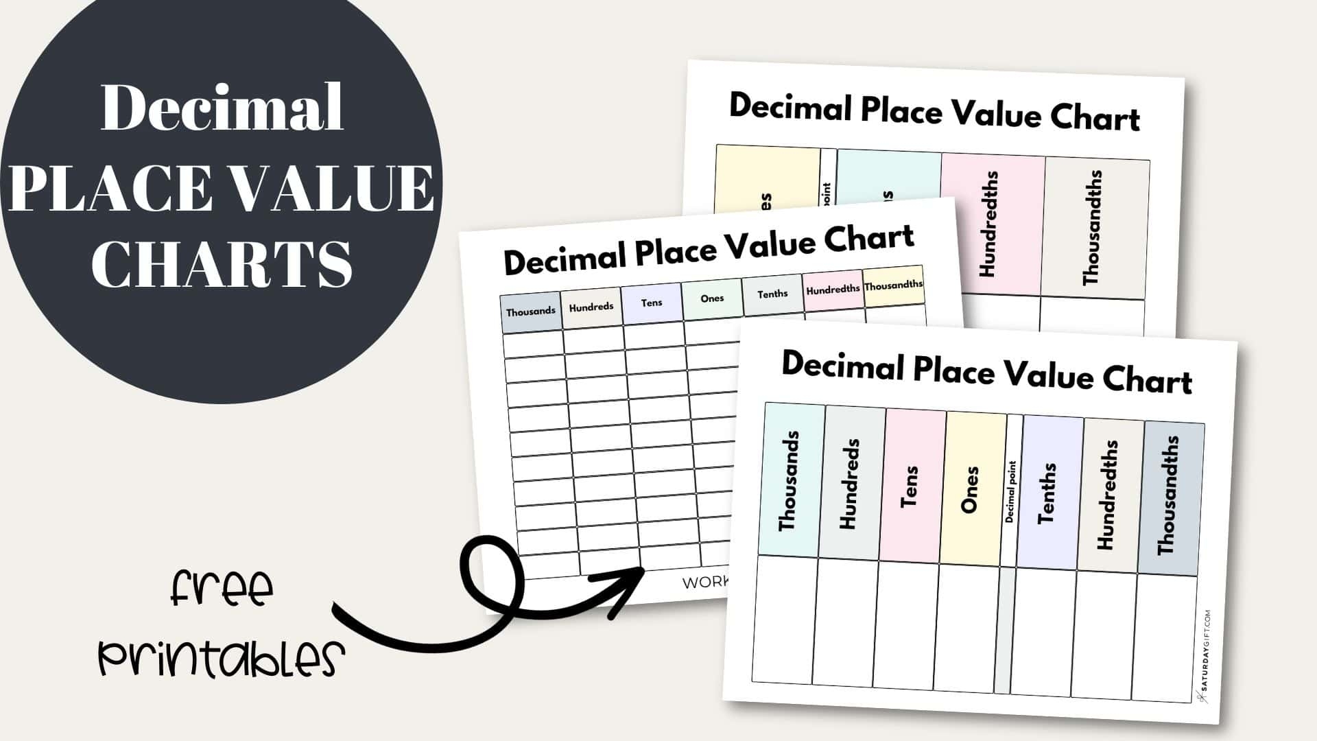 Decimal Place Value Charts 12 Free Printable PDFs