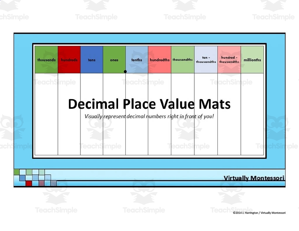 Place Value Chart Printable With Decimals